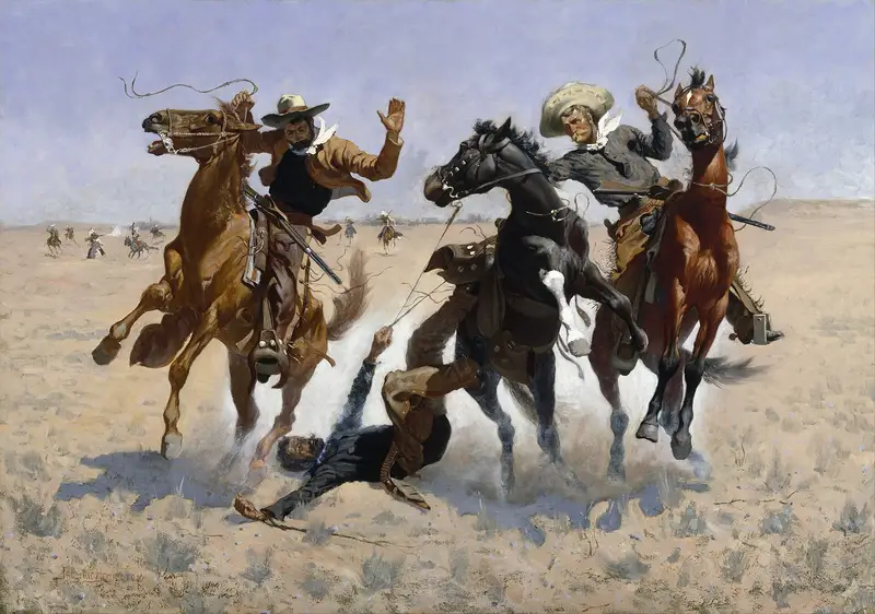 "Aiding a Comrade" by Frederic Remington